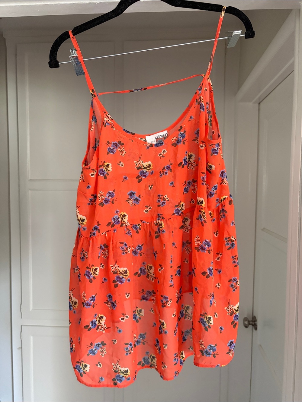 Abound Orange Floral Spaghetti Strap Camisole